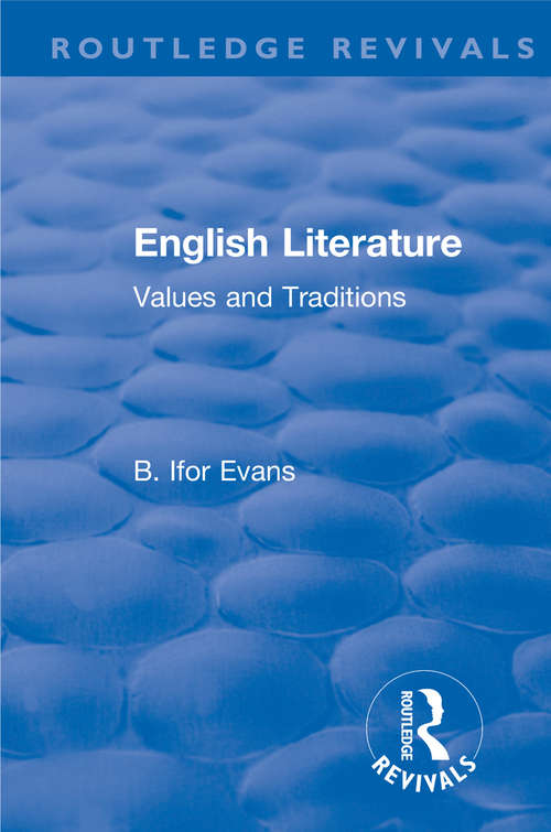 Book cover of Routledge Revivals: Values and Traditions (Routledge Revivals)