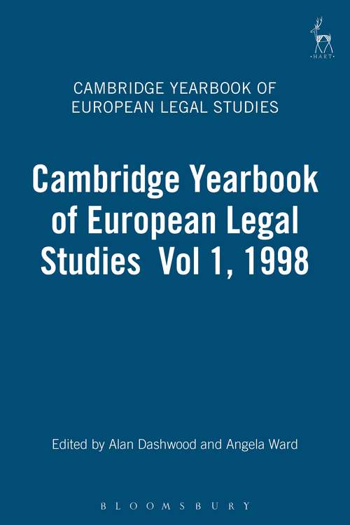 Book cover of Cambridge Yearbook of European Legal Studies  Vol 1, 1998 (Cambridge Yearbook of European Legal Studies)