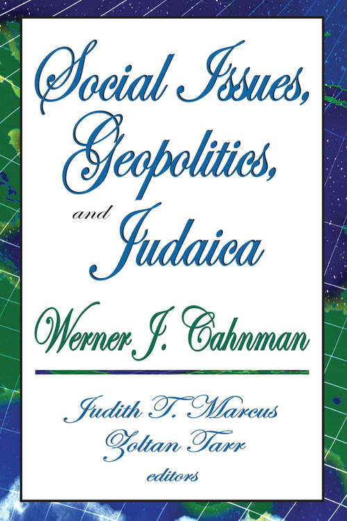 Book cover of Social Issues, Geopolitics, and Judaica