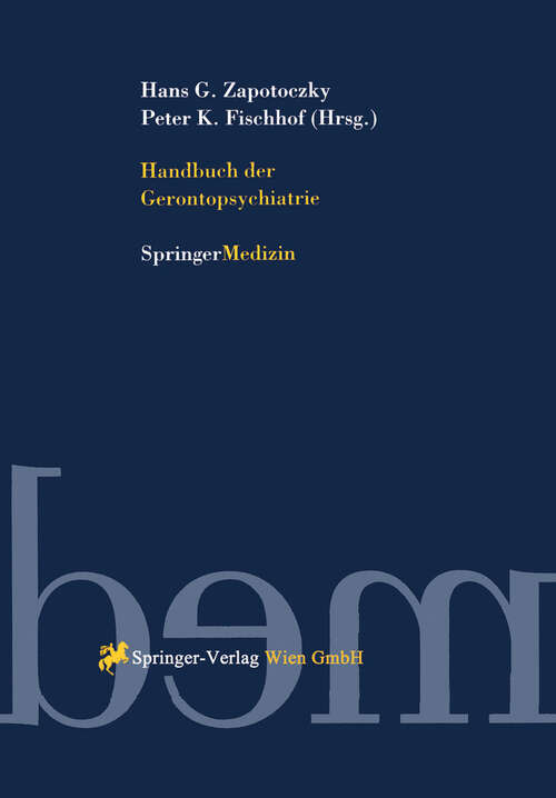 Book cover of Handbuch der Gerontopsychiatrie (1996)