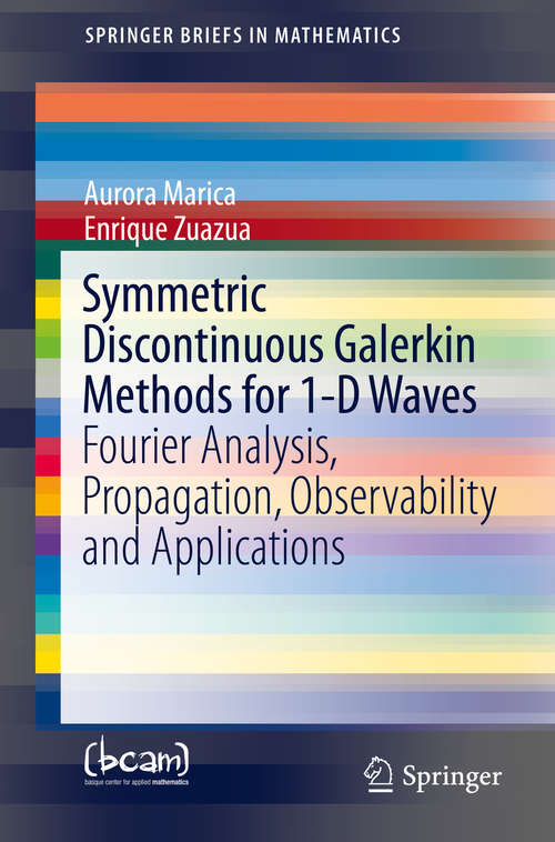 Book cover of Symmetric Discontinuous Galerkin Methods for 1-D Waves: Fourier Analysis, Propagation, Observability and Applications (2014) (SpringerBriefs in Mathematics)