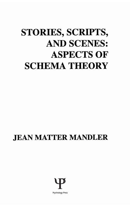 Book cover of Stories, Scripts, and Scenes: Aspects of Schema Theory (Distinguished Lecture Series)