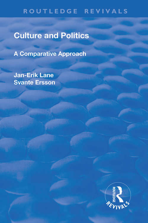 Book cover of Culture and Politics: A Comparative Approach (2)