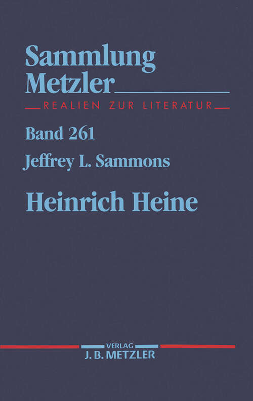 Book cover of Heinrich Heine (1. Aufl. 1991) (Sammlung Metzler)