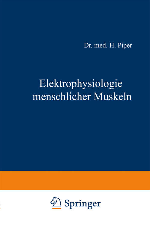 Book cover of Elektrophysiologie menschlicher Muskeln (1912)
