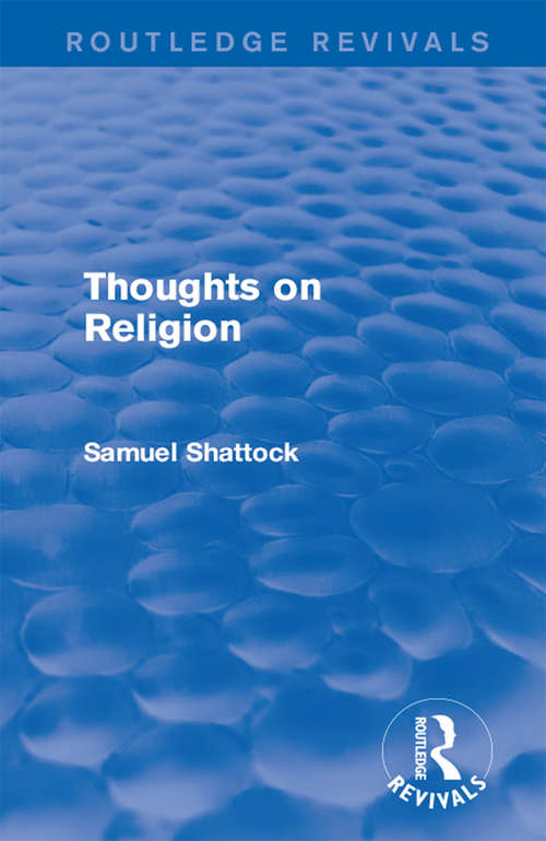Book cover of Thoughts on Religion (Routledge Revivals)