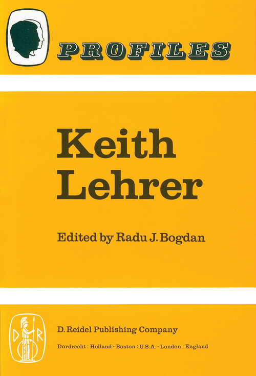 Book cover of Keith Lehrer (1981) (Profiles #2)