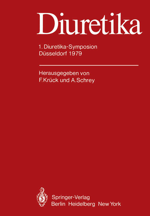 Book cover of Diuretika: 1. Diuretika-Symposion Düsseldorf 1979 (1980)