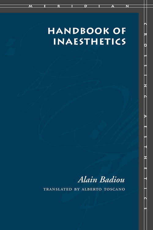 Book cover of Handbook of Inaesthetics (Meridian: Crossing Aesthetics)