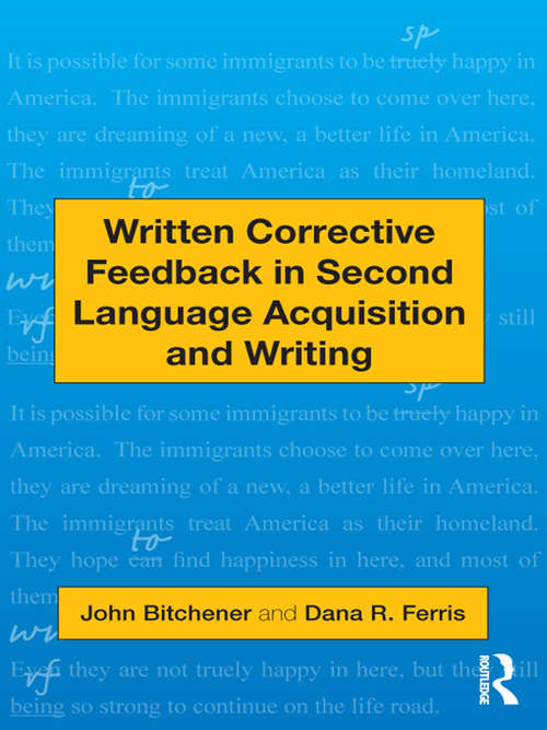 Book cover of Written Corrective Feedback in Second Language Acquisition and Writing