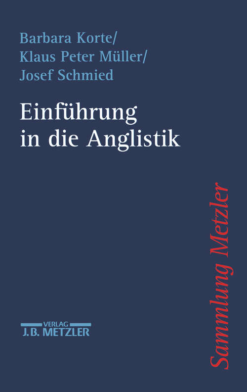 Book cover of Einführung in die Anglistik (1. Aufl. 1997) (Sammlung Metzler)