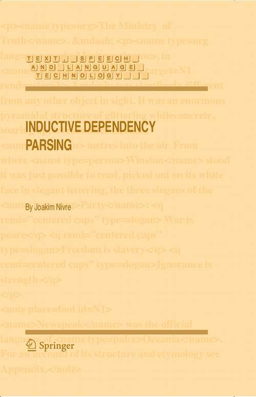 Book cover of Inductive Dependency Parsing (2006) (Text, Speech and Language Technology #34)
