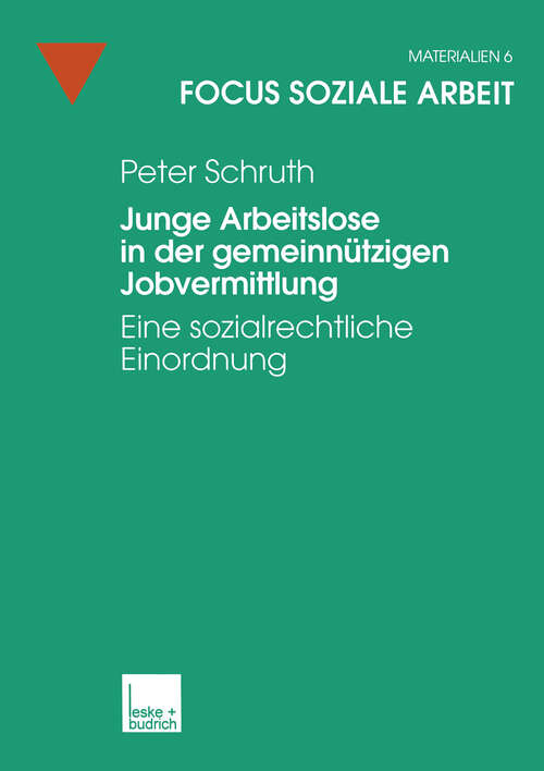 Book cover of Junge Arbeitslose in der gemeinnützigen Jobvermittlung: Eine sozialrechtliche Einordnung (1999) (Focus Soziale Arbeit #6)