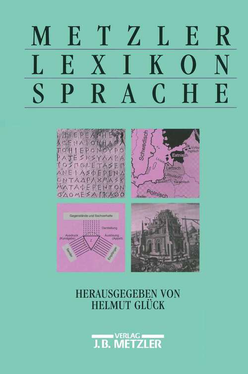 Book cover of Metzler Lexikon Sprache (1. Aufl. 1993)