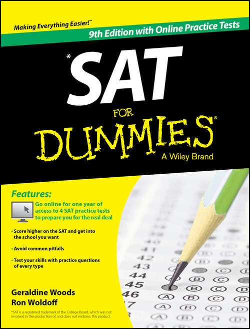 Book cover of SAT For Dummies, with Online Practice (9)