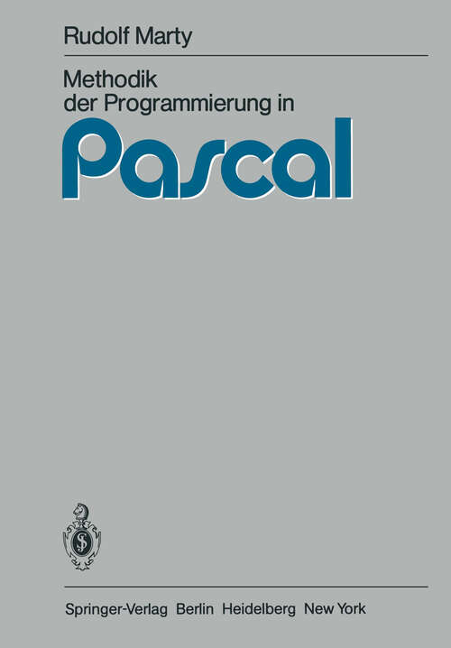 Book cover of Methodik der Programmierung in Pascal (1983)