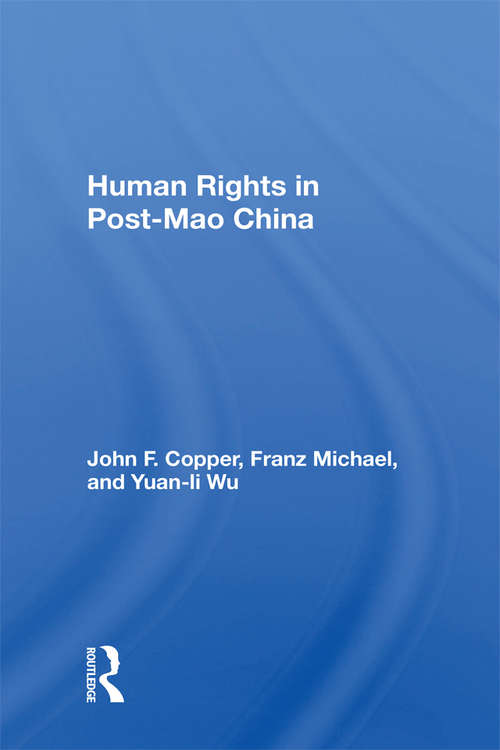 Book cover of Human Rights In Post-mao China