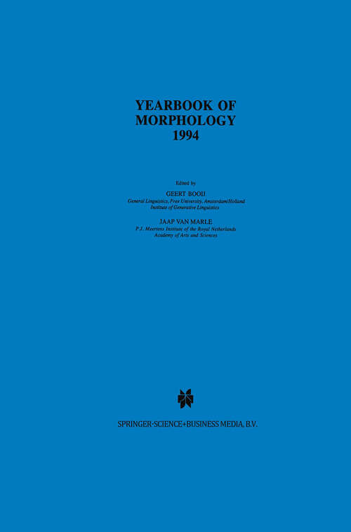 Book cover of Yearbook of Morphology 1994 (1995) (Yearbook of Morphology)