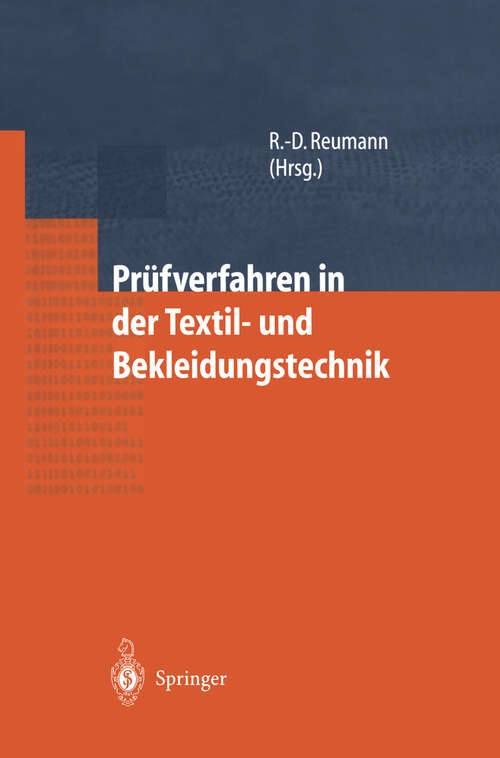 Book cover of Prüfverfahren in der Textil- und Bekleidungstechnik (2000)