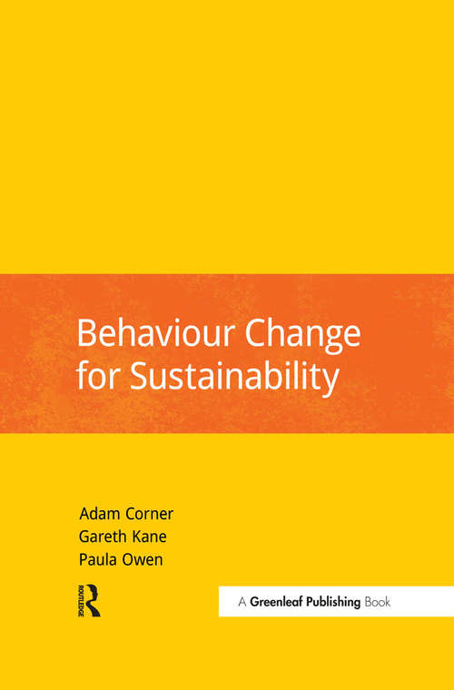 Book cover of Behaviour Change for Sustainability