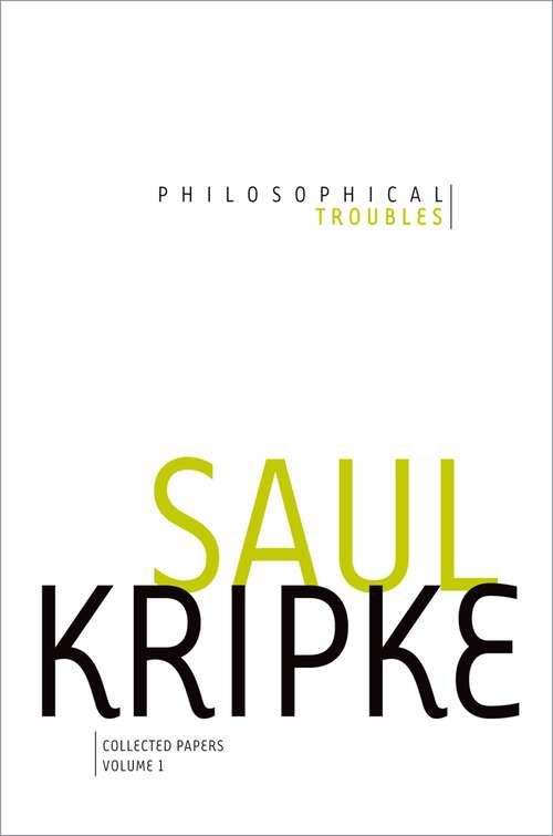 Book cover of Philosophical Troubles: Collected Papers, Volume 1