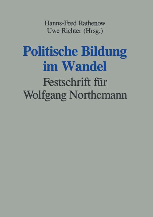Book cover of Politische Bildung im Wandel: Festschrift für Wolfgang Northemann (1993)