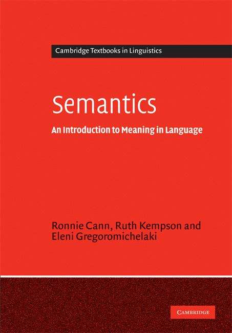 Book cover of Semantics: An Introduction to Meaning in Language (PDF)