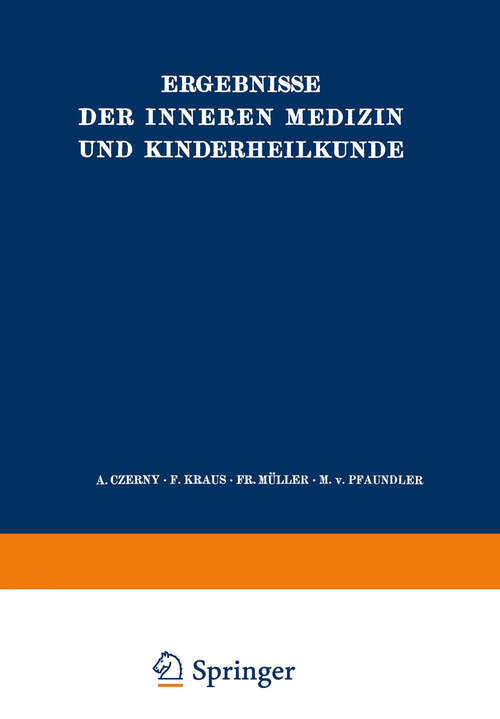 Book cover of Ergebnisse der Inneren Medizin und Kinderheilkunde: Sechsundvierzigster Band (1934) (Ergebnisse der Inneren Medizin und Kinderheilkunde #46)