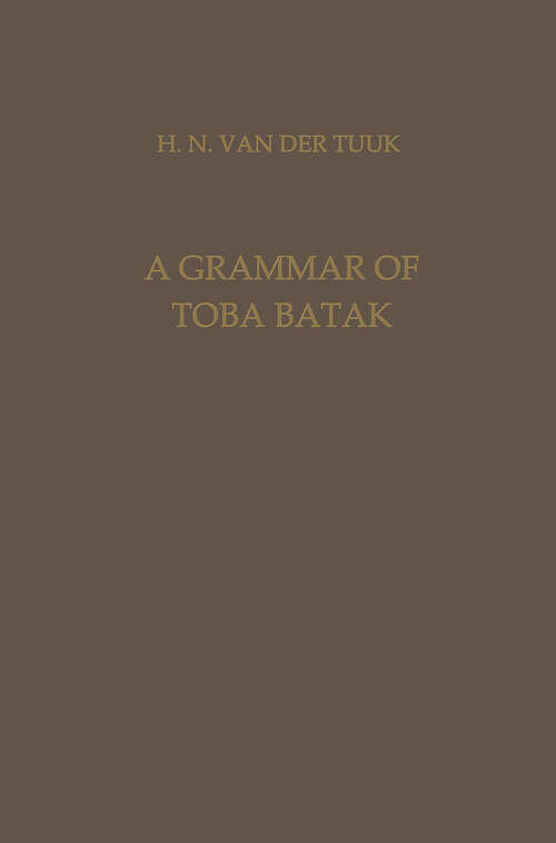Book cover of A Grammar of Toba Batak (1971) (Verhandelingen van het Koninklijk Instituut voor Taal-, Land- en Volkenkunde)