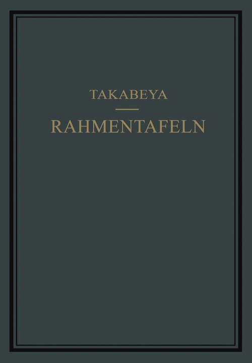 Book cover of Rahmentafeln (1930)