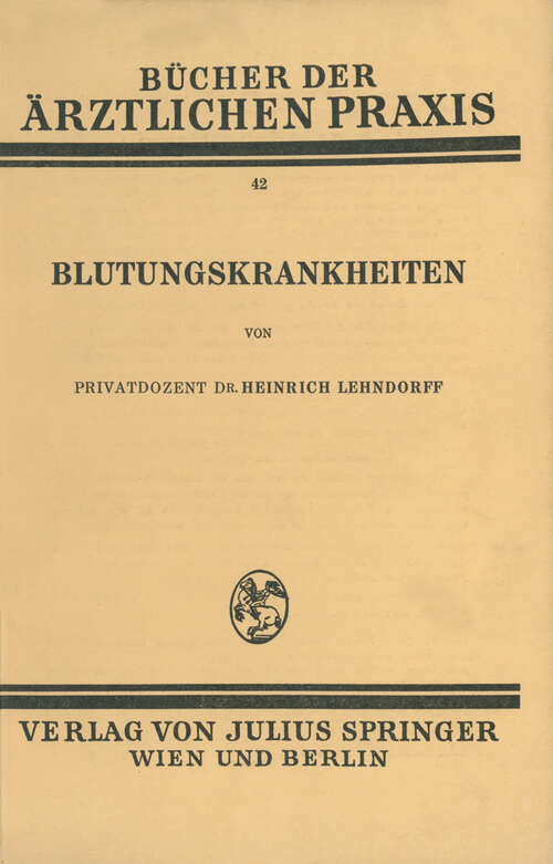 Book cover of Blutungskrankheiten: Band 42 (1935)