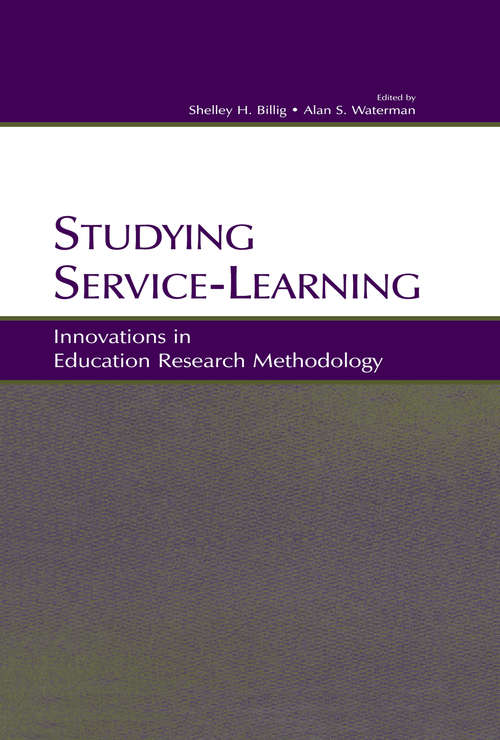 Book cover of Studying Service-Learning: Innovations in Education Research Methodology
