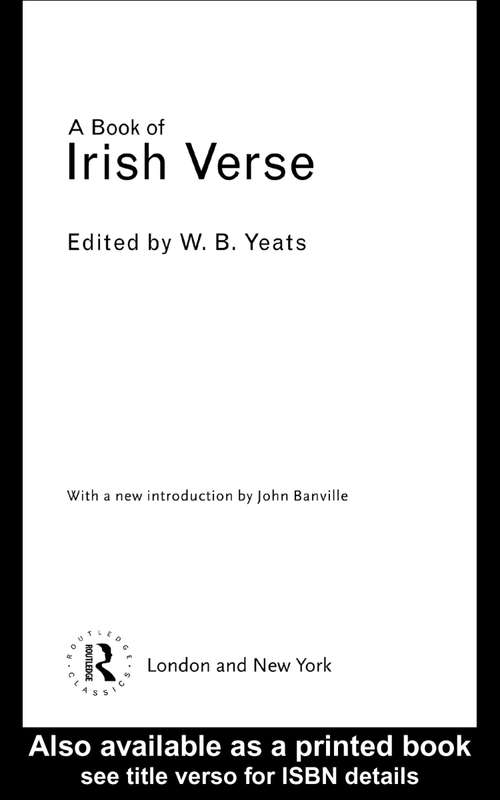 Book cover of A Book of Irish Verse