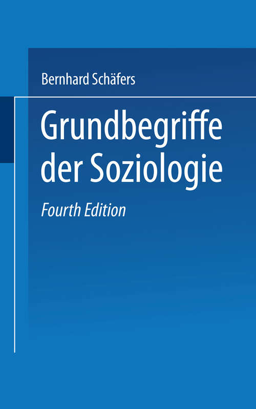 Book cover of Grundbegriffe der Soziologie (4. Aufl. 1995) (Uni-Taschenbücher)