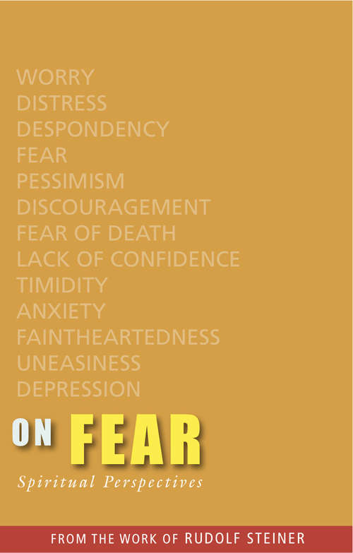 Book cover of On Fear: Spiritual Perspectives