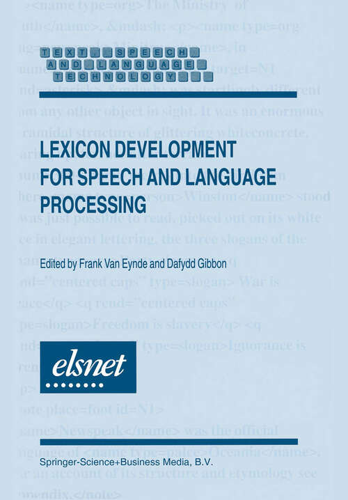 Book cover of Lexicon Development for Speech and Language Processing (2000) (Text, Speech and Language Technology)