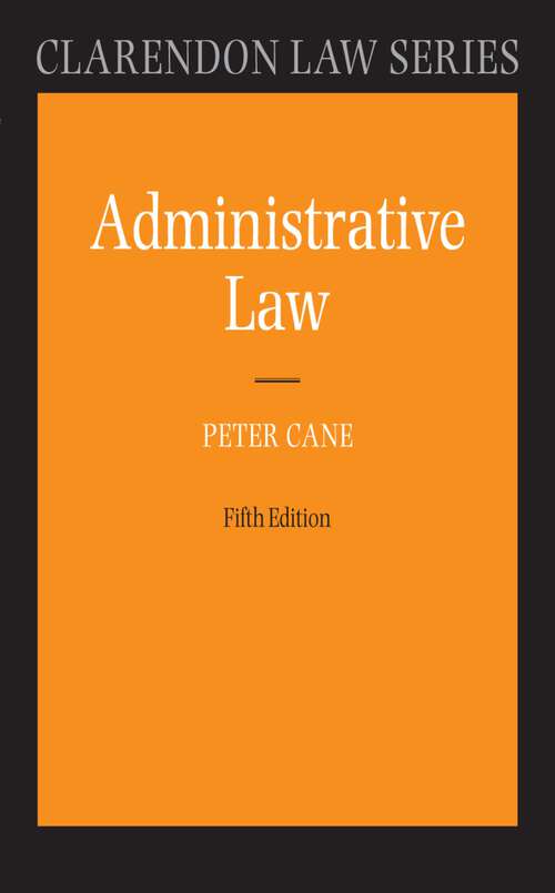 Book cover of Administrative Law (5) (Clarendon Law Series)