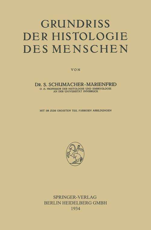 Book cover of Grundriss der Histologie des Menschen (1934)