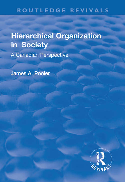 Book cover of Hierarchical Organization in Society