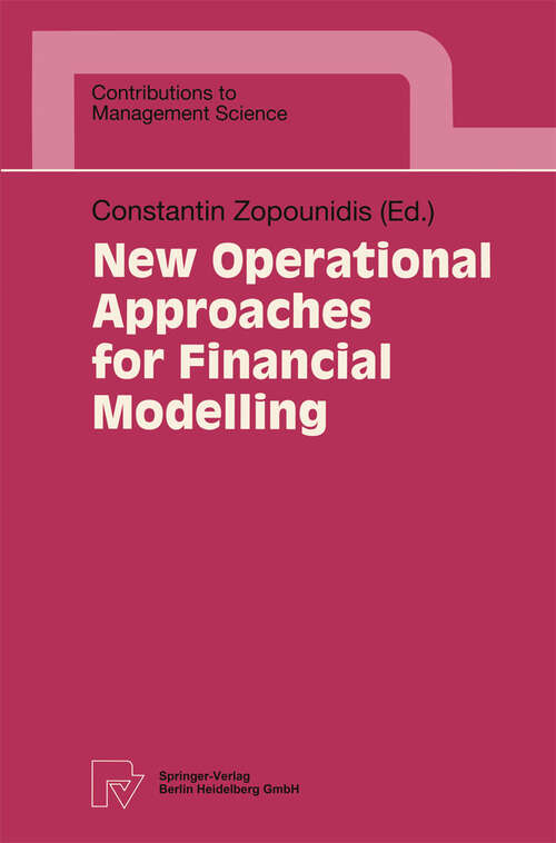 Book cover of New Operational Approaches for Financial Modelling (1997) (Contributions to Management Science)