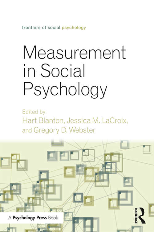 Book cover of Measurement in Social Psychology (Frontiers of Social Psychology)