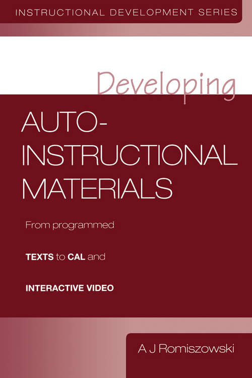 Book cover of Developing Auto-instructional Materials