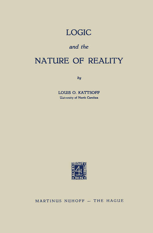 Book cover of Logic and the Nature of Reality (1956)