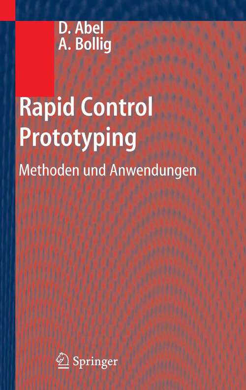 Book cover of Rapid Control Prototyping: Methoden und Anwendungen (2006)