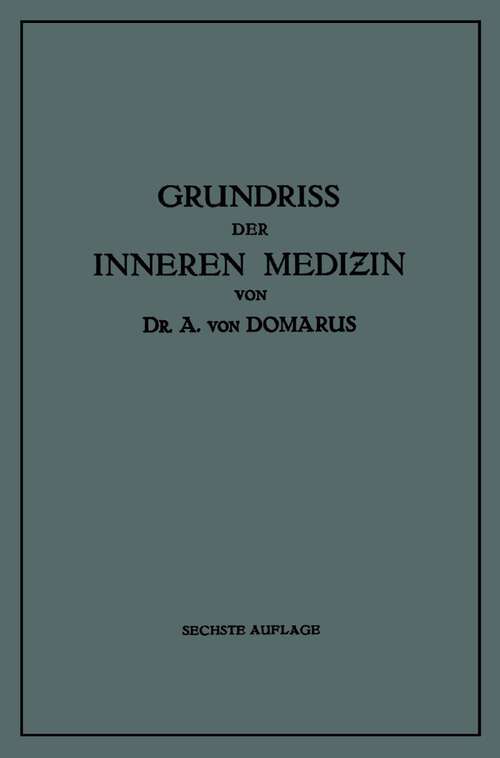 Book cover of Grundriss der Inneren Medizin (6. Aufl. 1929)