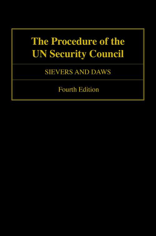 Book cover of The Procedure Of The Un Security Council (4)