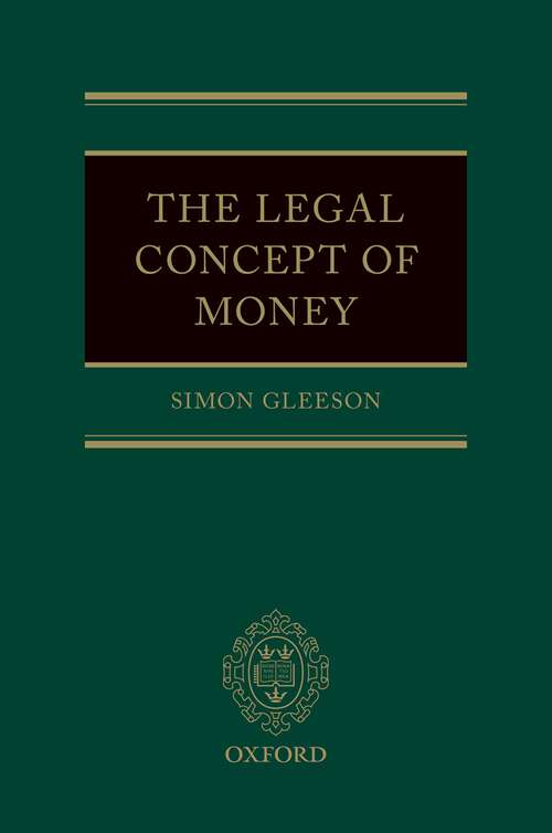 Book cover of The Legal Concept of Money