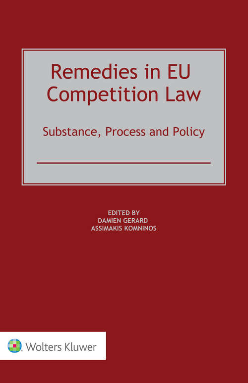 Book cover of Remedies in EU Competition Law: Substance, Process and Policy