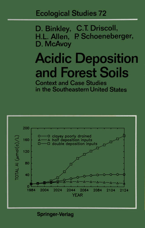 Book cover of Acidic Deposition and Forest Soils: Context and Case Studies of the Southeastern United States (1989) (Ecological Studies #72)