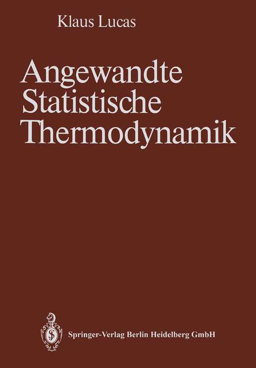 Book cover of Angewandte Statistische Thermodynamik (1986)